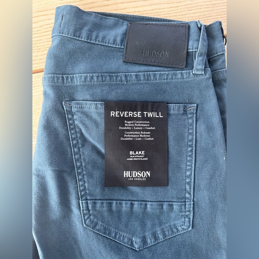 NWT Hudson midnight navy Blake Slim Fit with Reverse Twill